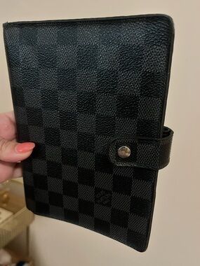 Louis Vuitton Black Damier Ébène Canvas Agenda Cover Wallet